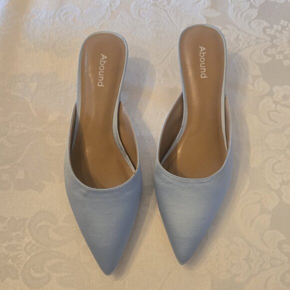 Abound Helen Light Blue Satin Mules - NIB - Picture 1 of 13